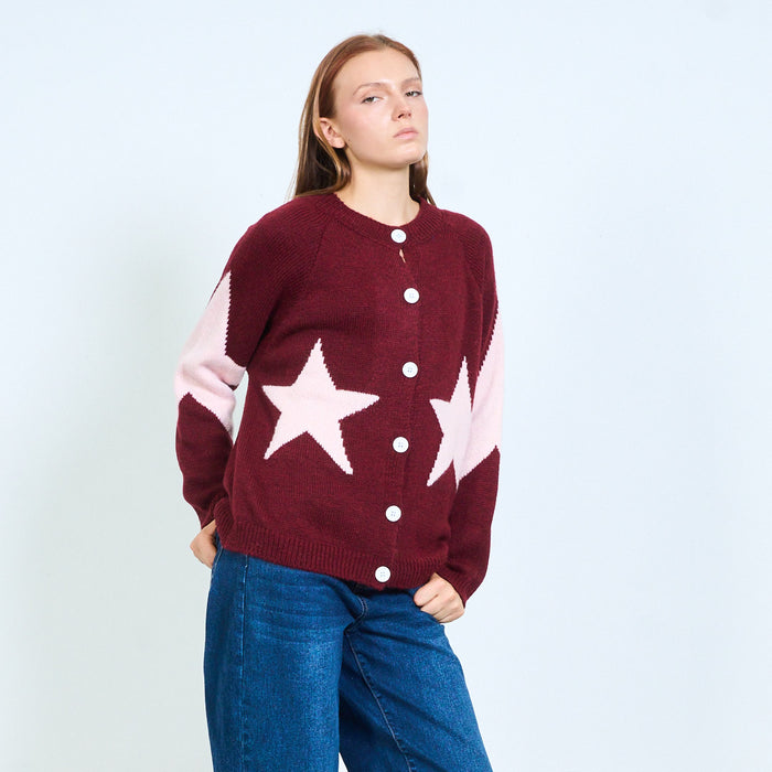 Star knit cardigan wholesale