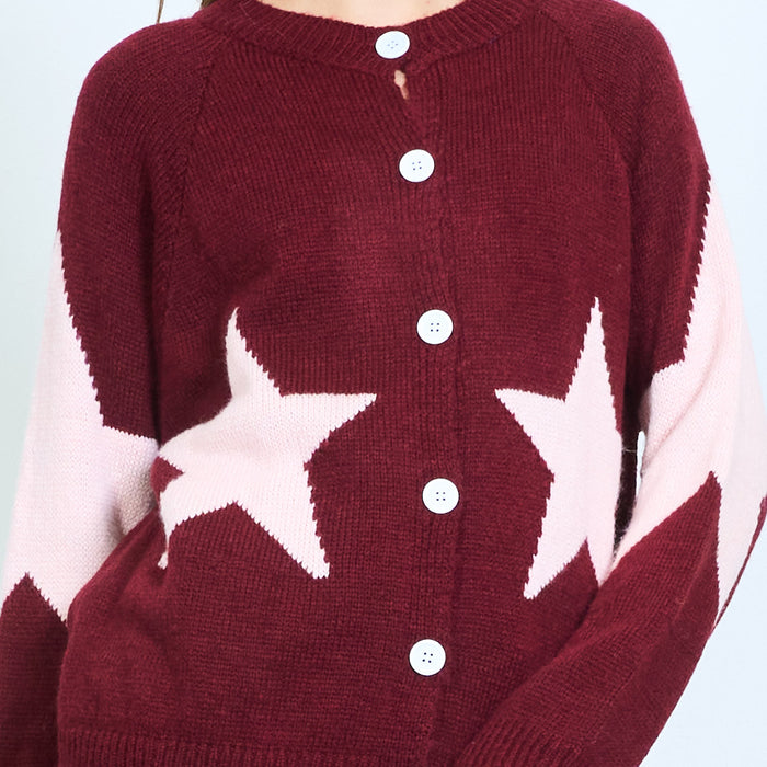 Star knit cardigan wholesale