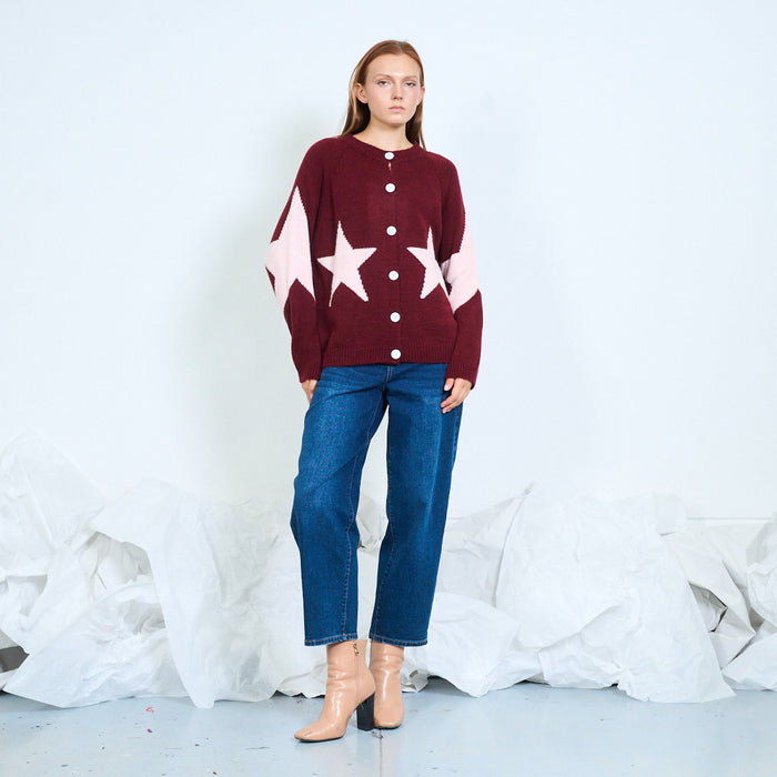 Star knit cardigan wholesale