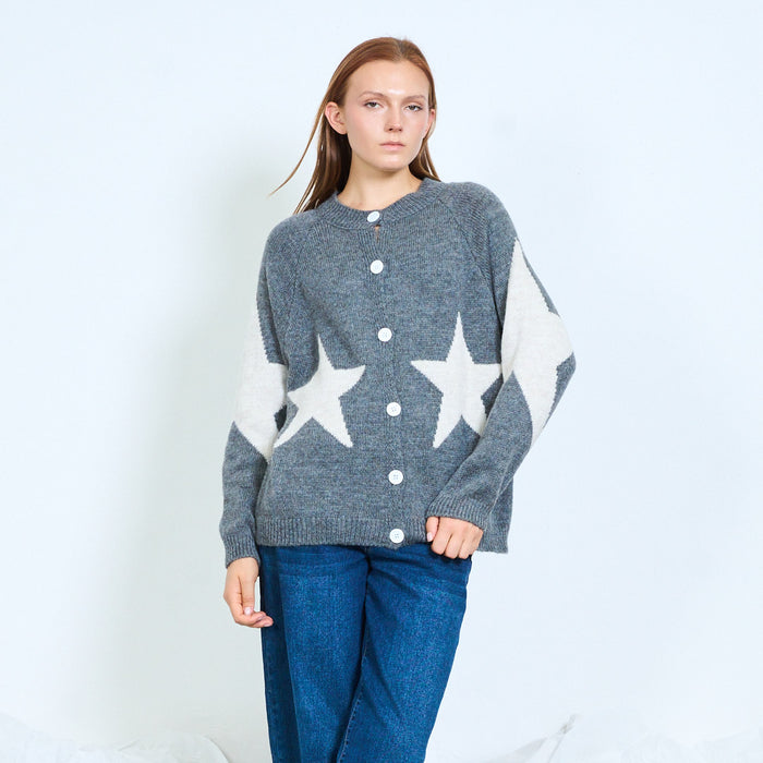 Star knit cardigan wholesale