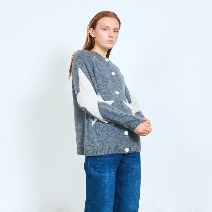 Star knit cardigan wholesale