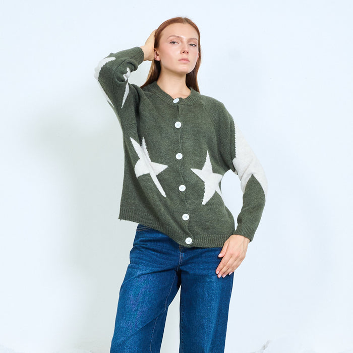 Star knit cardigan wholesale