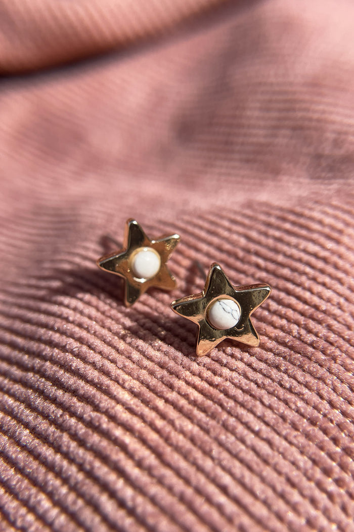 Stone Star Earrings