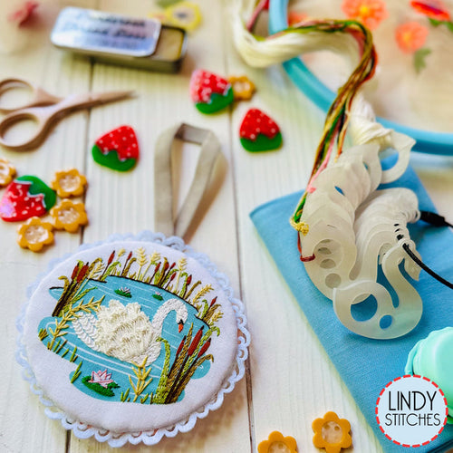 Swan-Embroidery Stitch Sampler Kit