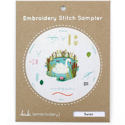 Swan-Embroidery Stitch Sampler Kit