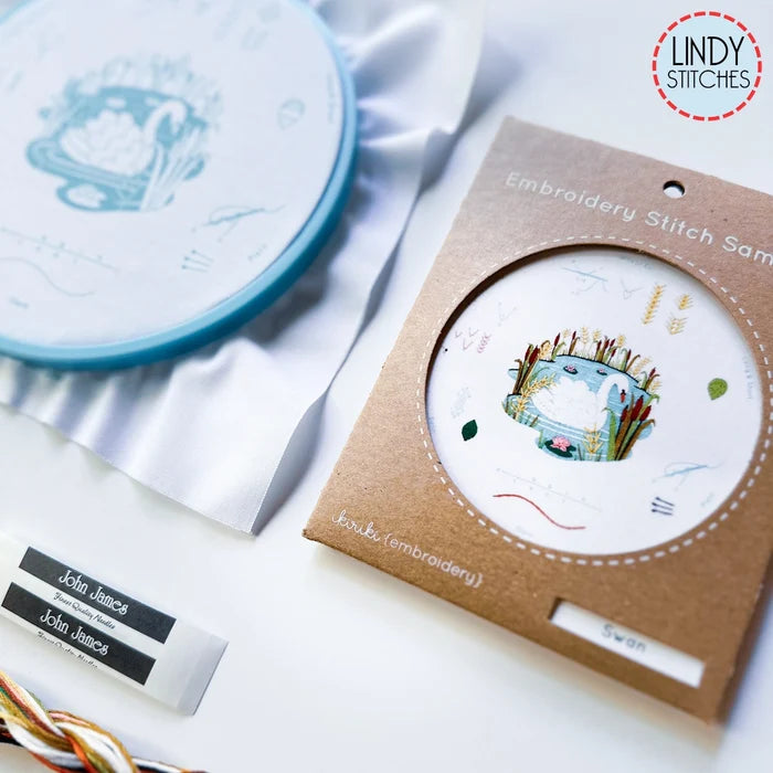 Swan-Embroidery Stitch Sampler Kit