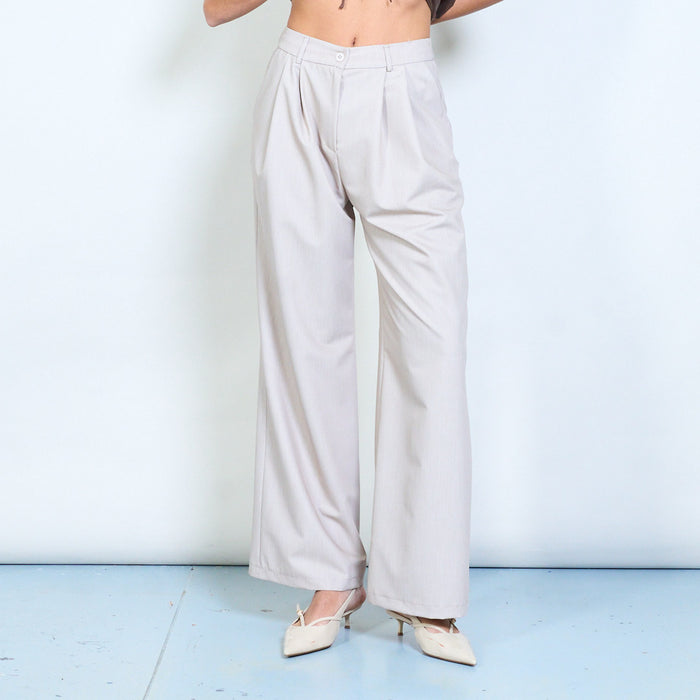 Tailored wide leg pleated trousers wholesale