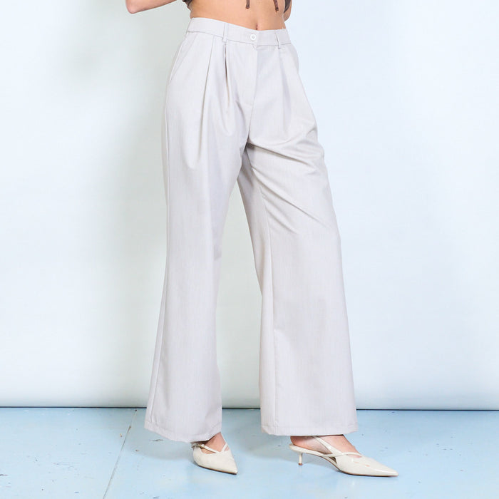 Tailored wide leg pleated trousers wholesale