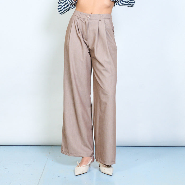 Tailored wide leg pleated trousers wholesale
