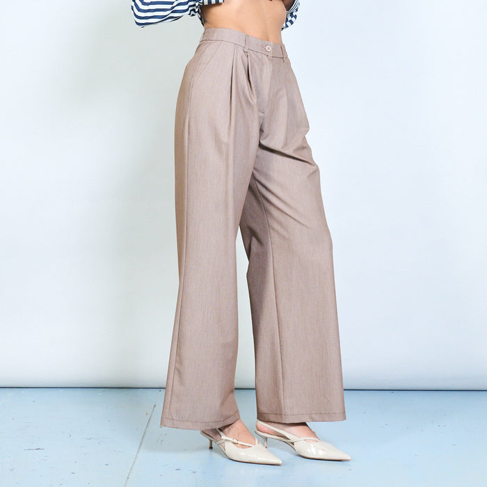 Tailored wide leg pleated trousers wholesale