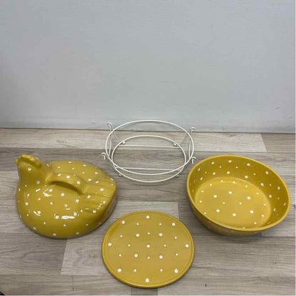 Temptations Yellow-White Ceramic Bakeware
