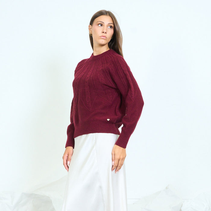Textured rib knit sweater wholesale