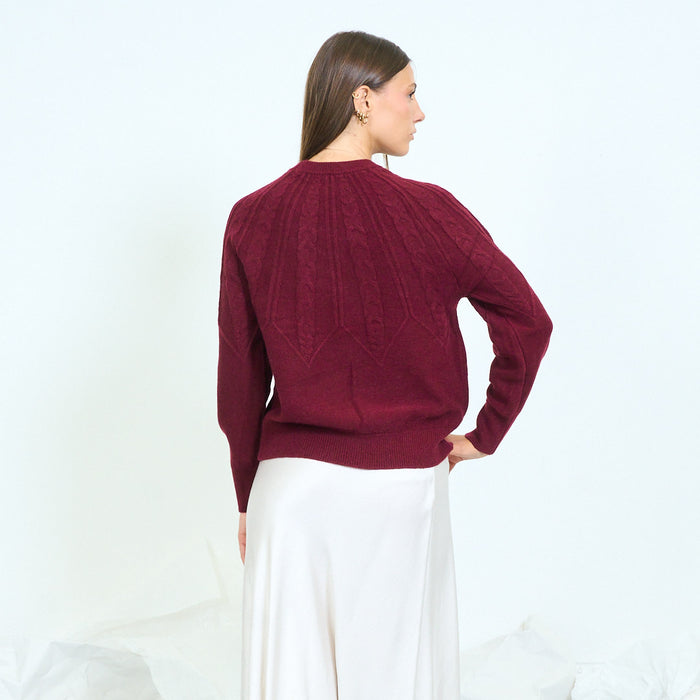 Textured rib knit sweater wholesale