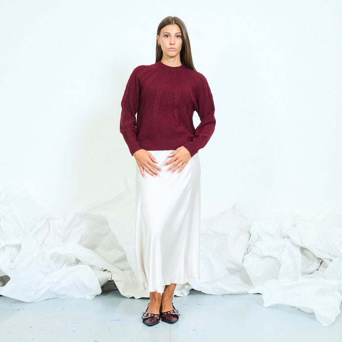Textured rib knit sweater wholesale