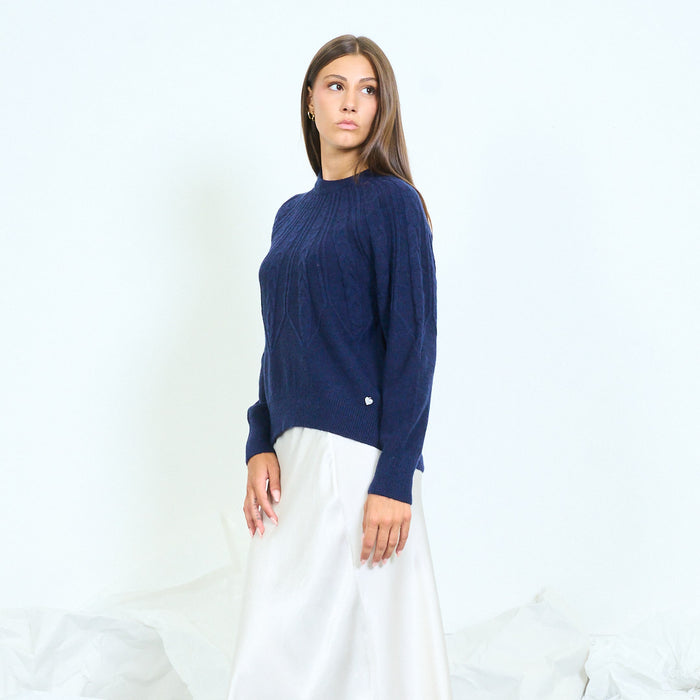 Textured rib knit sweater wholesale