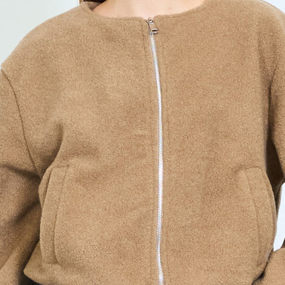 Textured zip-up bomber jacket wholesale
