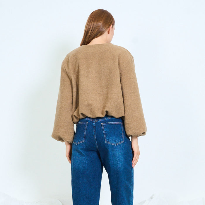 Textured zip-up bomber jacket wholesale