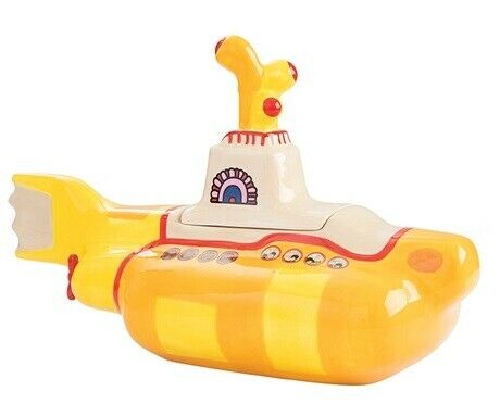 The Beatles Yellow Submarine Shaped Sculpted Ceramic Cookie Jar Canister