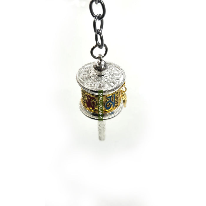 Handmade Tibetan Silver Wheel Amulet for Spiritual Protection