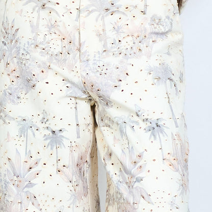 Tropical palm tree printed wide leg trousers wholesale