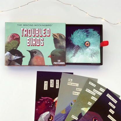Troubled Birds Postcards - Box Set of 50