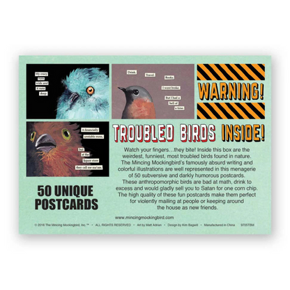 Troubled Birds Postcards - Box Set of 50