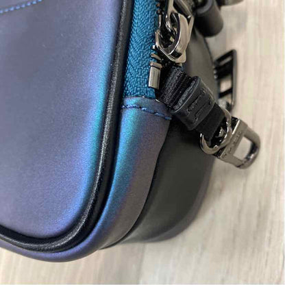 Tumi Voyager Blue Leather Iridescent Crossbody Handbag