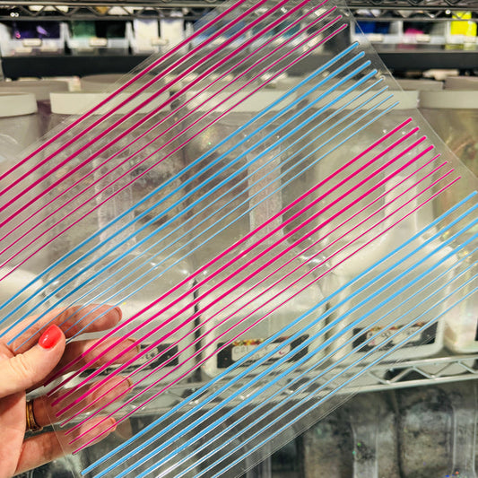 UV-DTF Stripes - Fuchsia and Light Blue