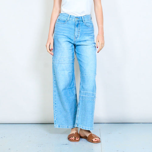 Vintage wash denim jeans with cut-out details wholesale