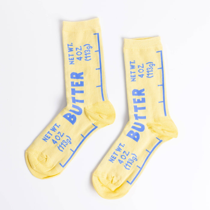 Yellow Owl Small Crew Socks - Butter