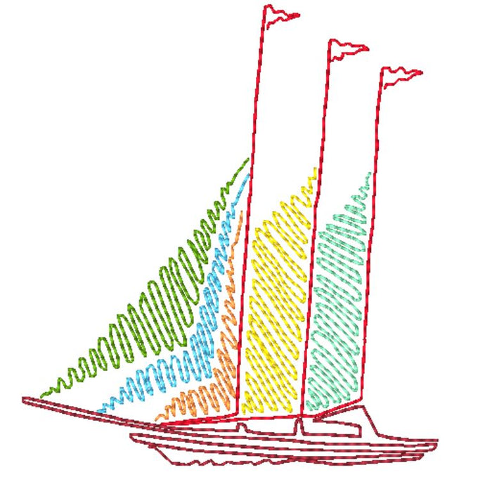 zig zag Sailboats [Mixed hoops 4x4 & 5x7] 11549 Machine Embroidery Designs