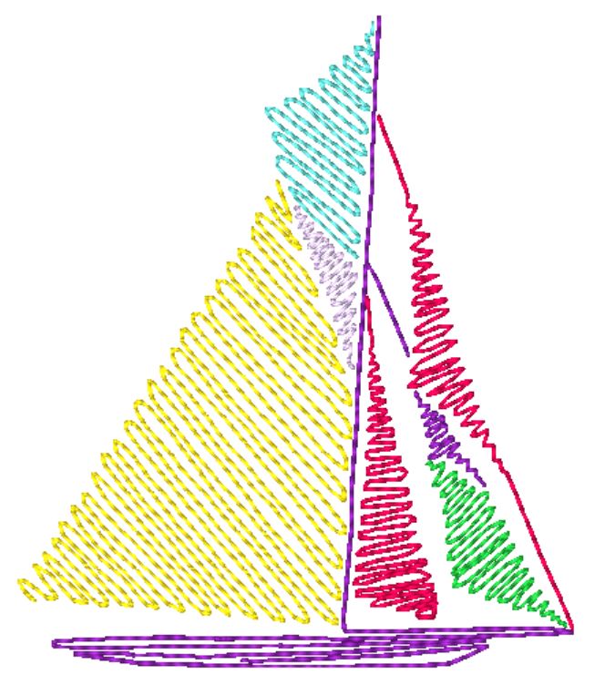 zig zag Sailboats [Mixed hoops 4x4 & 5x7] 11549 Machine Embroidery Designs
