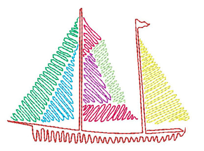 zig zag Sailboats [Mixed hoops 4x4 & 5x7] 11549 Machine Embroidery Designs