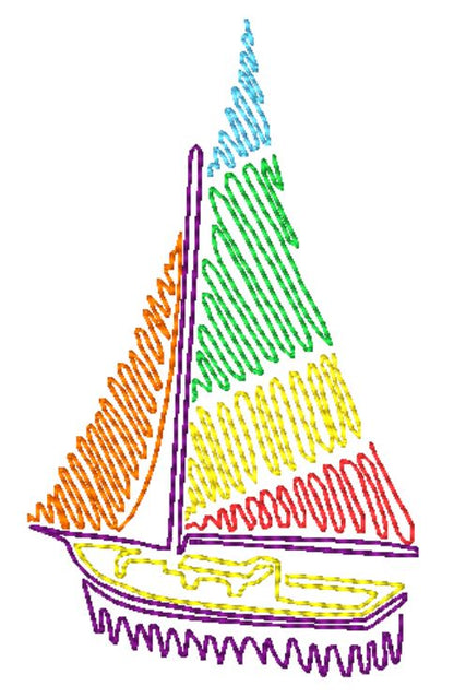 zig zag Sailboats [Mixed hoops 4x4 & 5x7] 11549 Machine Embroidery Designs