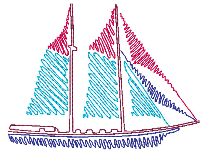 zig zag Sailboats [Mixed hoops 4x4 & 5x7] 11549 Machine Embroidery Designs