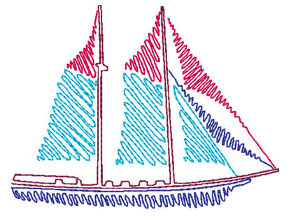 zig zag Sailboats [Mixed hoops 4x4 & 5x7] 11549 Machine Embroidery Designs
