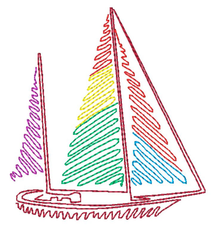zig zag Sailboats [Mixed hoops 4x4 & 5x7] 11549 Machine Embroidery Designs